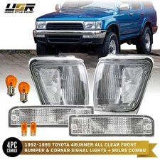 COMBO DEPO Clear Front Corner + Bumper Signal Light For 1992-1995 Toyota 4Runner