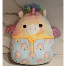 12" Jaime the Pegasus Squishmallows Tie Dye Rainbow Pajama Squad Stuffed Plush
