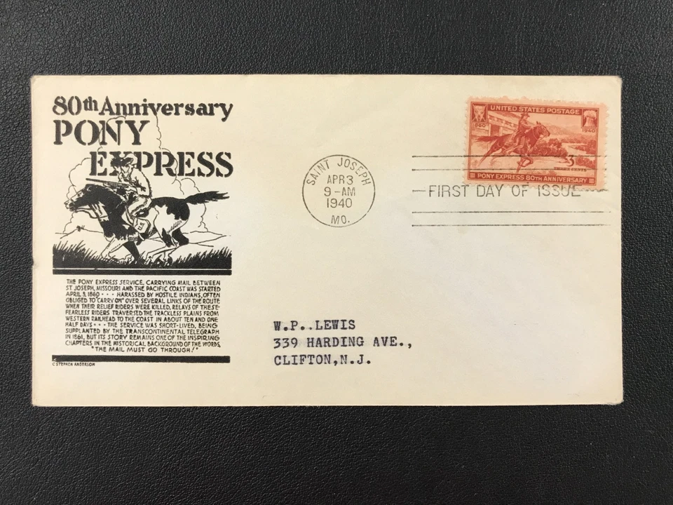 1940s Pony Express 80th Anniversary FDC Envelopes w/Fleetwood 1st Day Album WOW! - Image 3 of 4