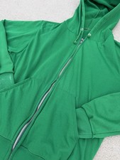 70s VINTAGE GREEN THERMAL LINED ZIP-UP HOODIE M