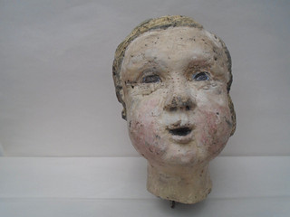 French antique stone putti cherub head with ecclesiastical interest