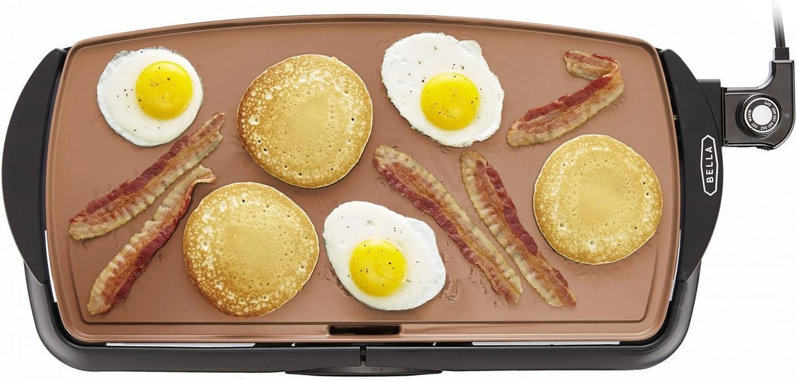 Electric Ceramic Titanium Griddle, Make 10 Eggs at Once, Healthy-Eco Non-Stick C