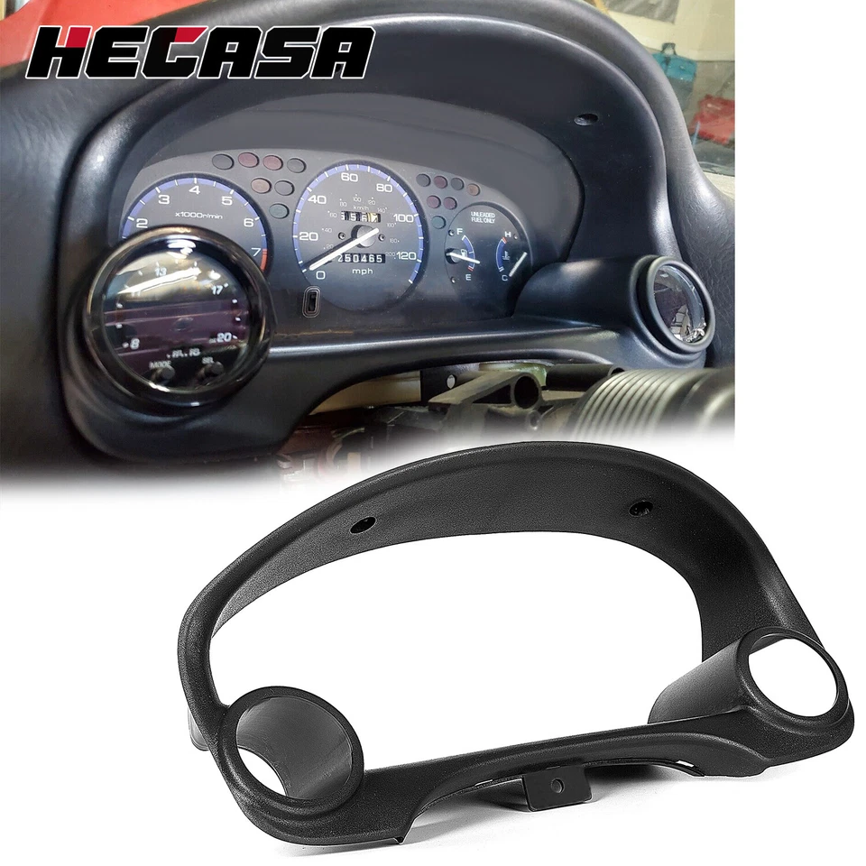 Dual Gauge Cluster Pod Meter Bezel 52mm-60mm for 1996-2000 Honda Civic Si EK EM1 - Image 2 of 4