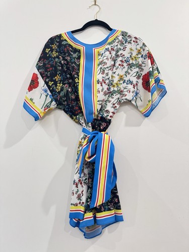 Alice + Olivia Bowie Pattern Mix Belted RomperSize 6 - 第 10/16 張圖片