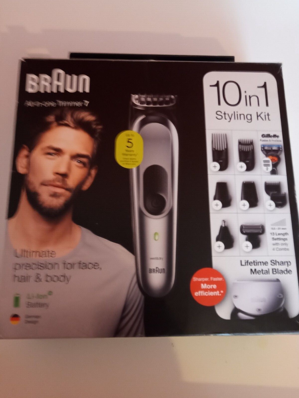 Braun 10in1 Beard Trimmer, With Hair & Nose Trimmer & Gillette Razor