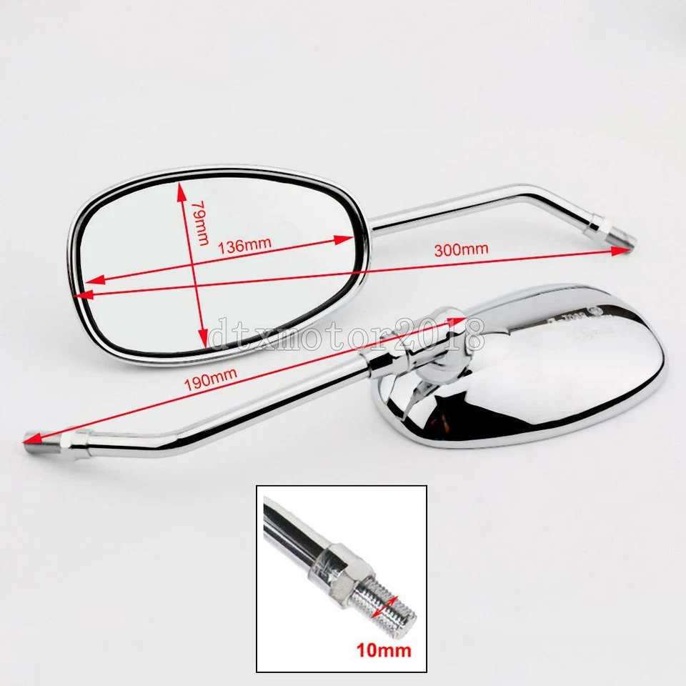 Espejos retrovisores cromados para Honda VTX1300 C R S T VTX1800 C F T N R S Foto 2 de 4