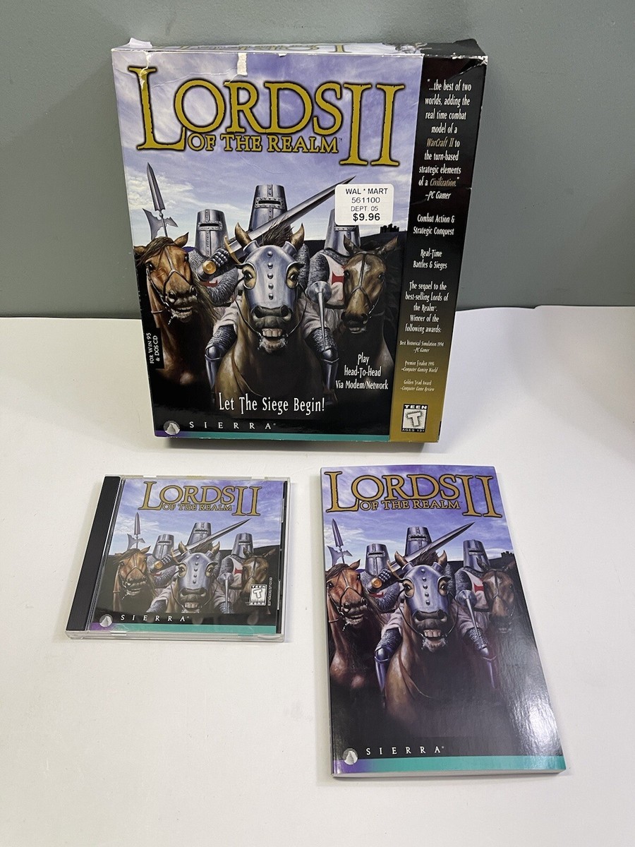 Vintage Original Lords of the Realm II 2 PC Game 1996 Big Box
