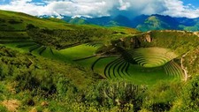 Landscape nature trees forest peru terraces mountains Custom Gaming Mat Desk