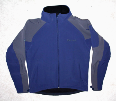 Men's Marmot Soft Shell Full Zip Fleece Lined Jacket RN#79448 Blue