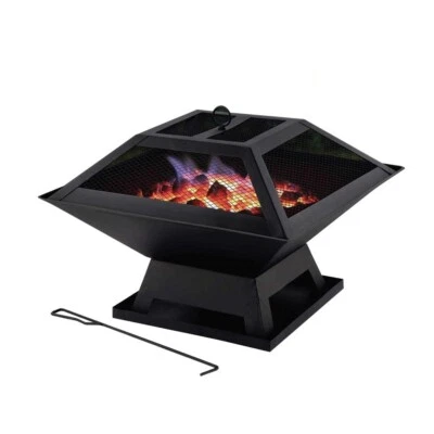 MYGARDEN Outdoor Feuerstelle BBQ Sommer Garten Quadratisch Tisch Ofen Heizung Tragbar Wärme