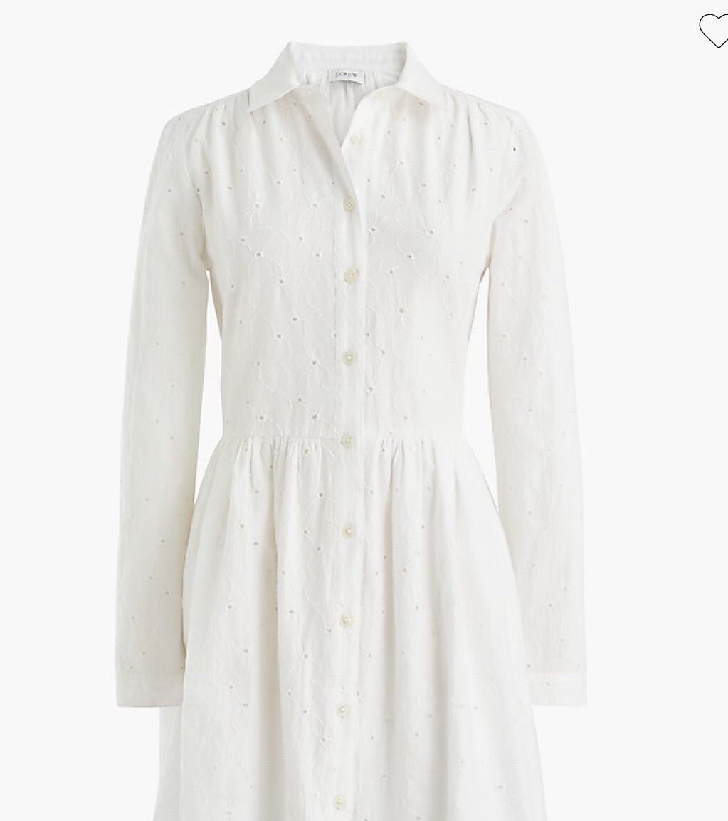 j crew white shirt dress Elsie Shirt-dress In Cotton Poplin For Women