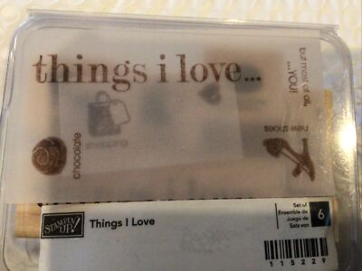 Stampin Up 6 Pc Things I Love Rubber Stamp Set Chocolate Shoes Shopping ...