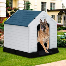 , White Large Dog House Indoor Outdoor Waterproof Ventilate Plastic Dog House Pe