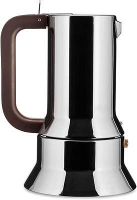 Alessi Espressomaschine 6 Tassen Induktion Espressokocher Edelstahl Silber