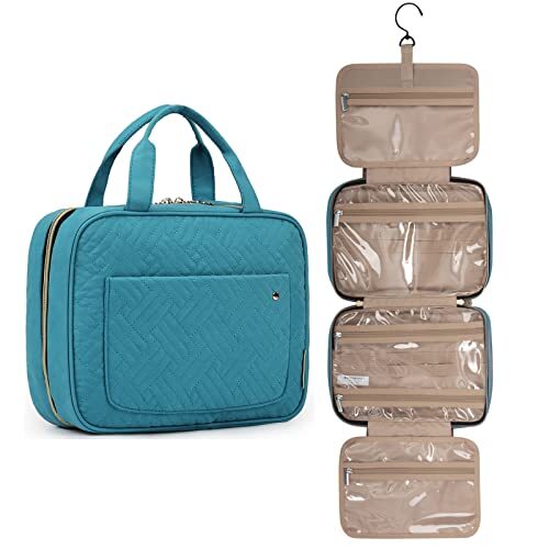 Water-resistant Hanging Toiletry Bag for Travel Large Teal Makeup Organizer-image