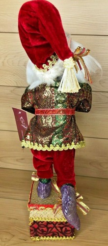 Nicholas Collection by Season's Design Elf Santa Green Red Stocking Holder 16" - Picture 6 of 8