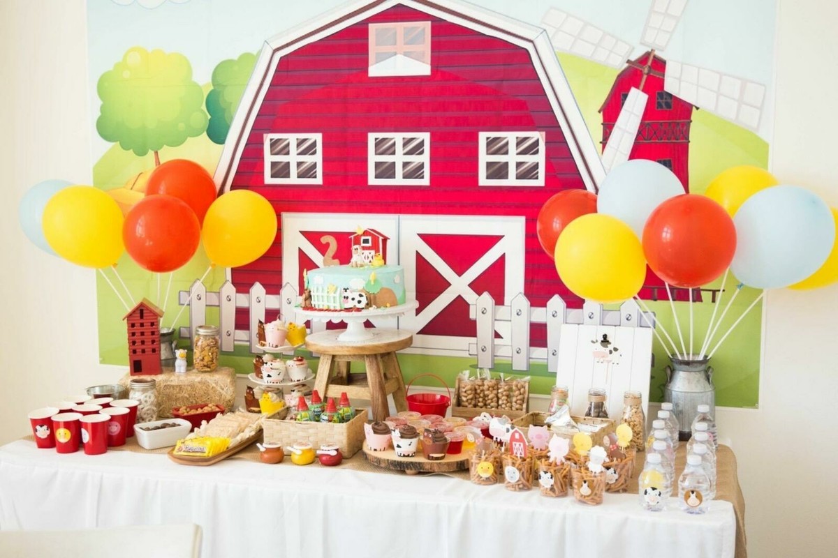 Fotohintergrund Bauernhof-Motiv (1,8 X 1,2 M) – Vinyl, Für Kinderfotos, Geburtstag, Studio