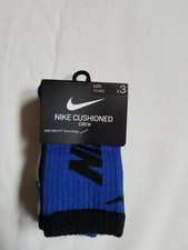 Nike Cushioned Crew KIDS Everyday Socks 3 Pack Size 7c-10c BN0679 FREE SHIPPING