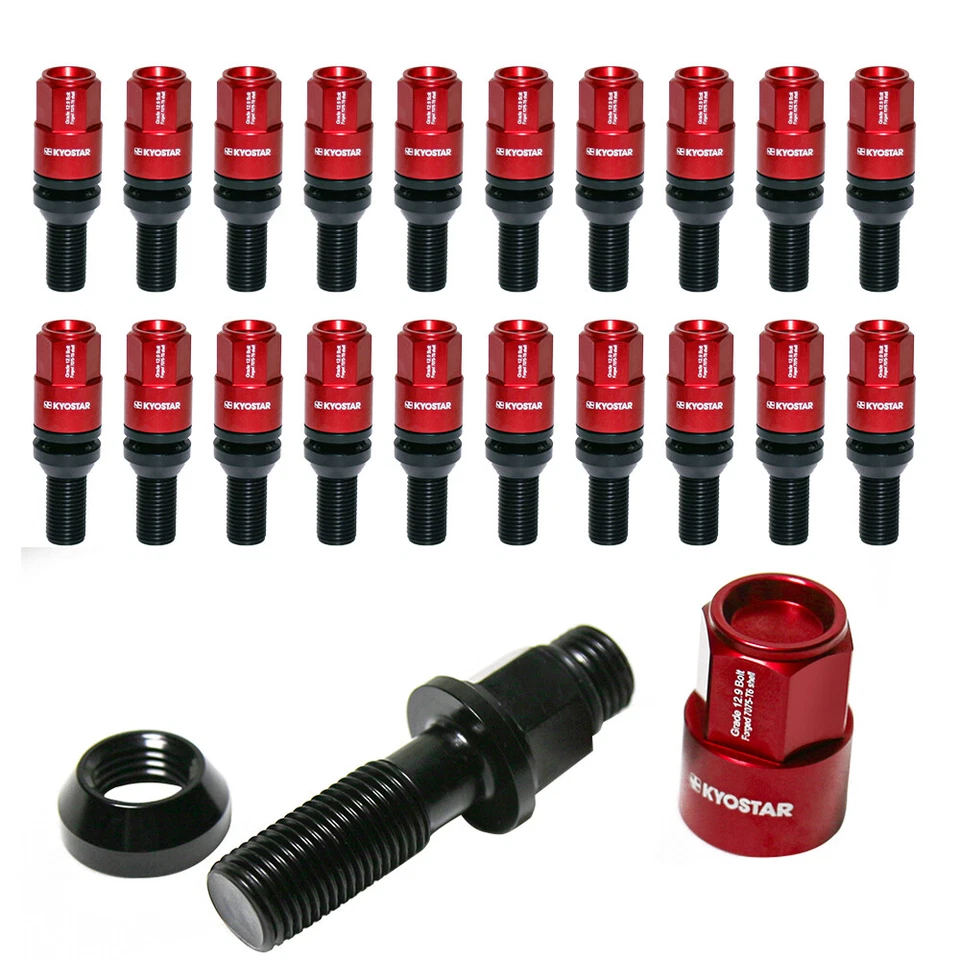 20PCS Lug Bolt M14x1.25 Close End Conical Seat 15-20mm Spacers For BMW mini Foto 2 de 4