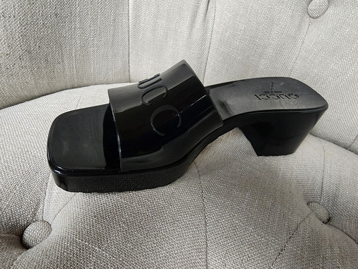 GUCCI ブラック スリングバックサンダル　36 お値下げ】GUCCI グッチ 黒 サンダル 36 1/2C - メルカリ