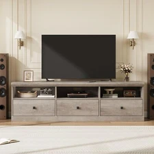 Modern TV Stand ,Wood Media Console TV Entertainment Center with Storage Drawers