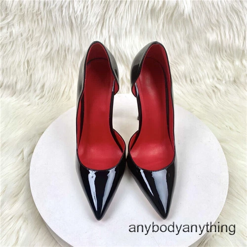 Scarpe eleganti da donna decolte in pelle verniciata tacco alto a punta stiletto festa - Foto 18 di 21