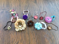  LOT x10 Newborn BOUTIQUE Baby Girl Headbands - Clips - Hat PHOTOGRAPHY PROPS