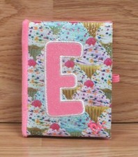 Small 4 1/2" X 3 1/2" inch Girls Pink Fuzzy Notebook / Pad With Glittery E