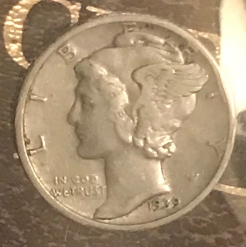 1939-d. Mercury Dime, XF/ AU,  Scarce