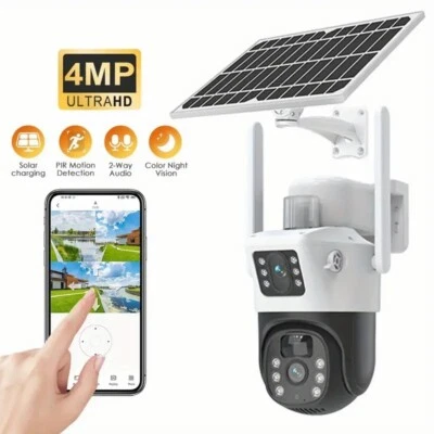 SANSCO 8MP Wifi Solar Powered Security Wireless Camera PTZ Waterproof Home Surveillance