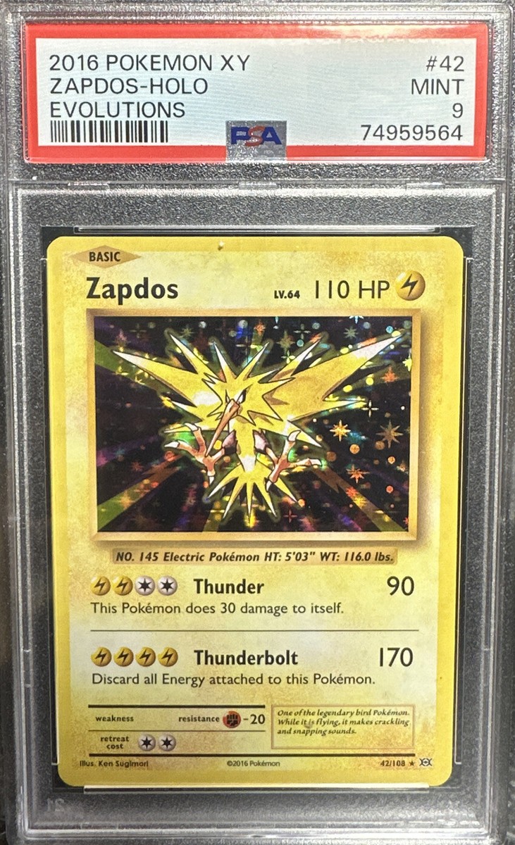 2016 zapdos pokemon card holo 2016 POKEMON XY ZAPDOS-HOLO EVOLUTIONS
