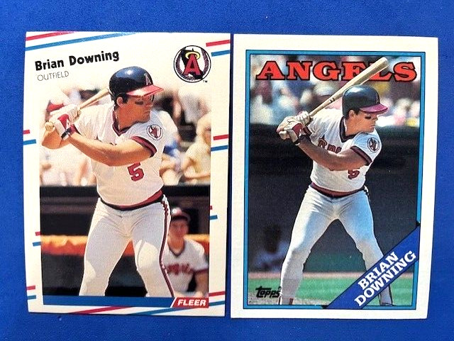 Brian Downing 1988 Fleer & 1988 Topps Baseball - Angels