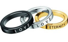 Image of Calvin Klein 3 Rings Love & Eternity Size P Bnwt