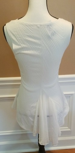 NWT Kanvas $44 Multi Texture Ladies  Top Blouse Shirt Tunic Size M IVORY chiffon - Picture 4 of 10