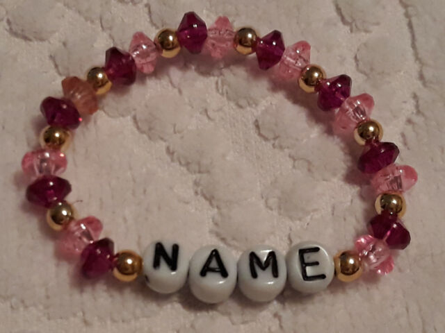 Custom Personalized Beaded Name Bracelets Elastic Letters