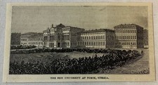 1887 magazine engraving~ NEW UNIVERSITY AT TOMSK, Siberia, Russia