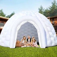 WARSUN Inflatable Igloo Dome Tent with LED Light & Blower Portable Igloo Tent