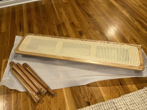 Solid Natural Walnut Rattan Woven & Wood Bench,Shoe Stool,plant Stand, NEW!!! - Picture 3 of 19