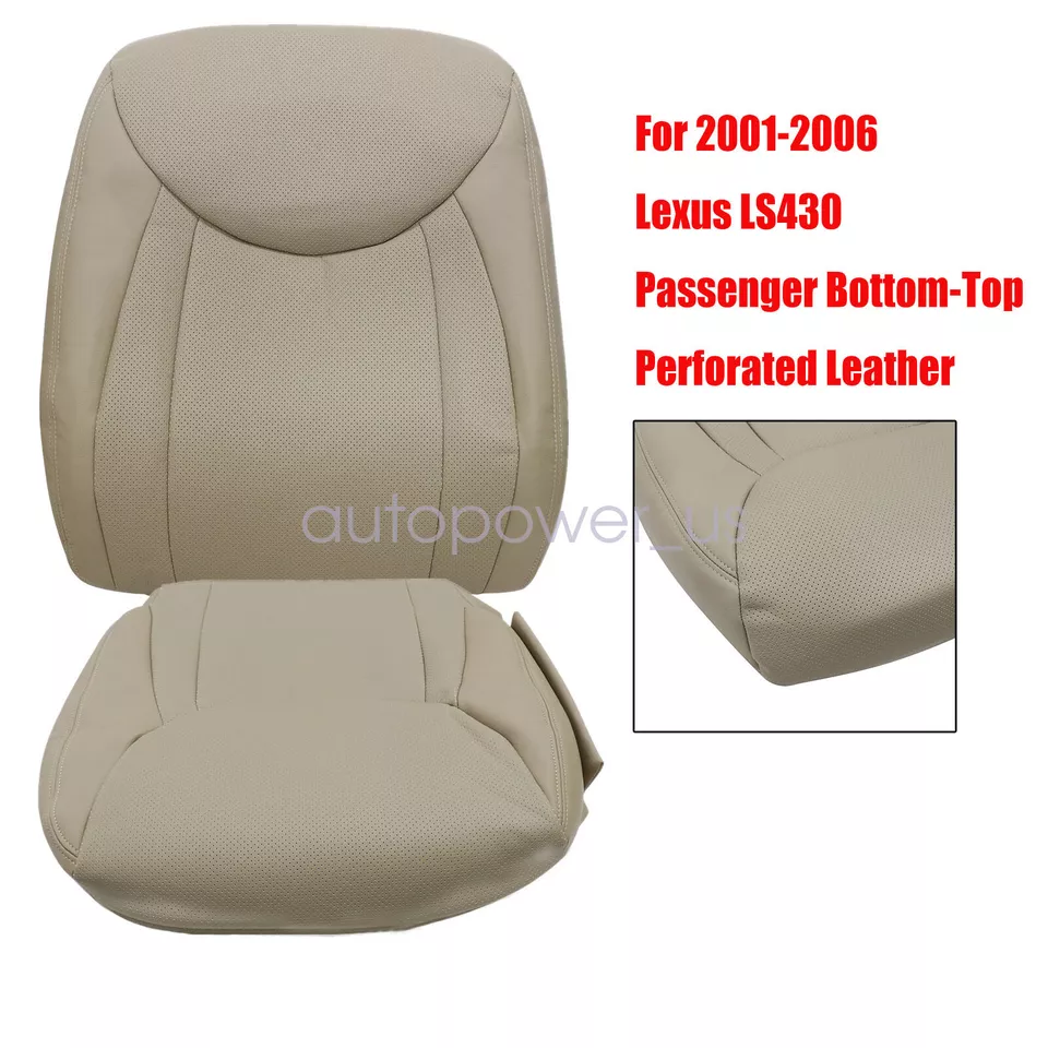For 2001 To 2006 Lexus LS430 Passenger Bottom & Top Perforated Leather Cover Tan - Изображение 3 из 4