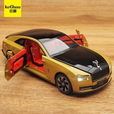 Modellino auto di lusso in lega 1/24 Rolls Royce Spectre pressofuso veicolo giocattolo per bambini giallo