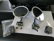 COPPIA SPECCHIETTI PIATTI PER AUTO D EPOCA diametro 12,5 attacco canalina 