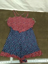 Summer Romper Juniors Red Navy Floral Big Strike USA Juniors xsmall Brand nwt xs