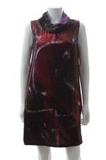 Fendi Draped Neck Velvet Shift Dress / Multi