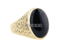 Black Onyx Oval Cut With 14K Solid Gold Ring For Men's 152