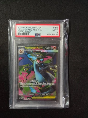 Pokemon 2025 Mega Charizard X ex Mega Evolution #109 PSA 9