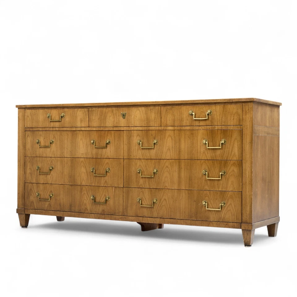 Baker French Cherry Regency Style 10 Drawer Long Dresser - Image 3 of 4