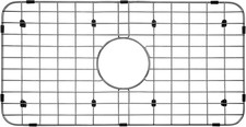 Sink Bottom Grid 24-1/8" X 12-5/8", Centered Drain with Corner Radius 1-1/2", Si
