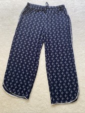 Soma M Cool Nights Piped Crop Pajama Pants WINDSOR CHARM NAVY
