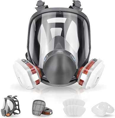 DASKOO Staubmaske Gasmaske Lackiermaske Atemschutz Vollmasken mit Aktivkohle Filter DE