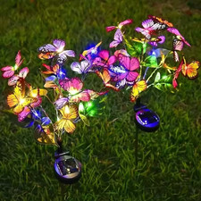 Butterfly Solar Stake Lights Outdoor Garden landscape Lamp Decor Waterproof